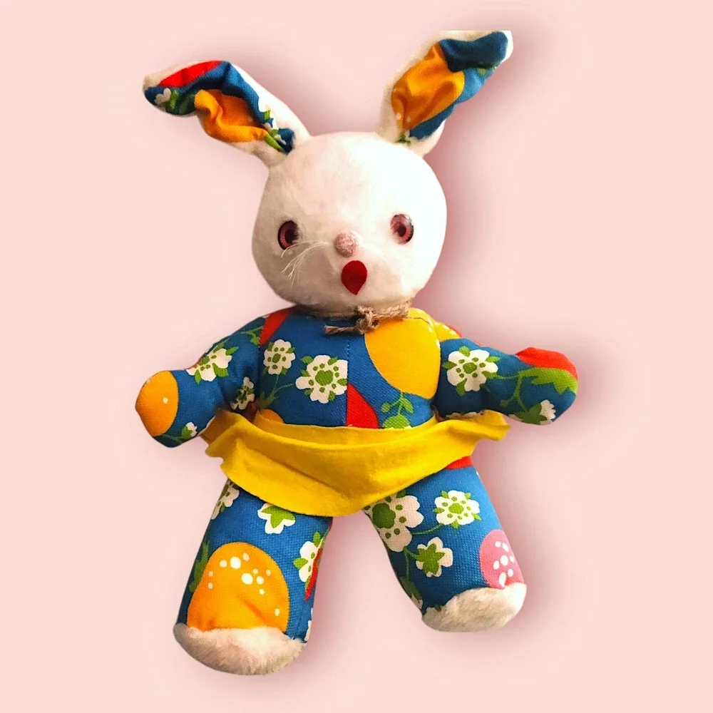 Vintage Bunny Rabbit Stuffed Animal Plush Gund Swedlin 1970s